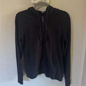 Yogalicious Black Hooded Zip Jacket with Drawstrings